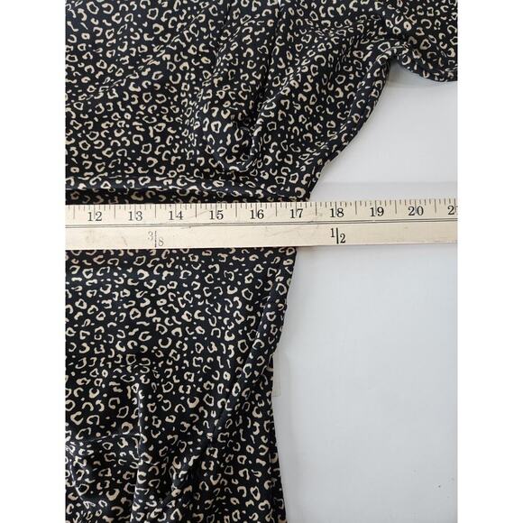 Ann Taylor Polka Dot Front Wrap Mini Dress Long Sleeve Size 0 - Picture 4 of 5